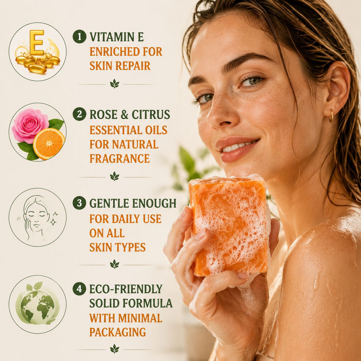 Deodorizing persimmon soap