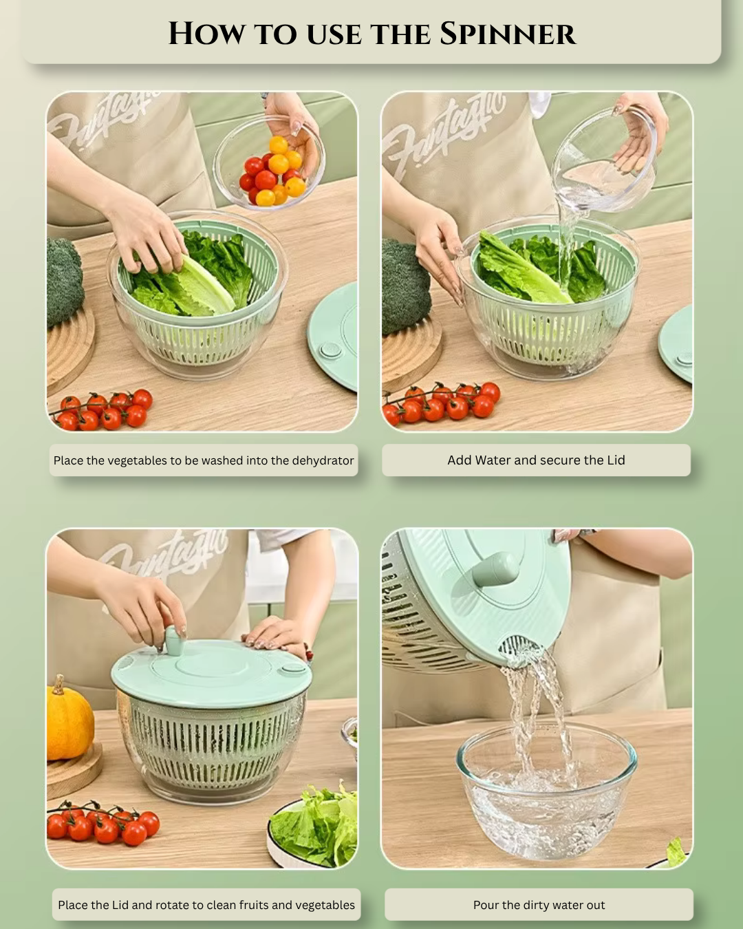 QuickPrep™ 9 in 1 Salad Maker and Spinner